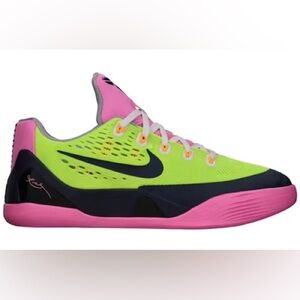 NIKE Kobe 9 EM GS Volt Pink Glow 653593-701 Size 6Y Woman's 8